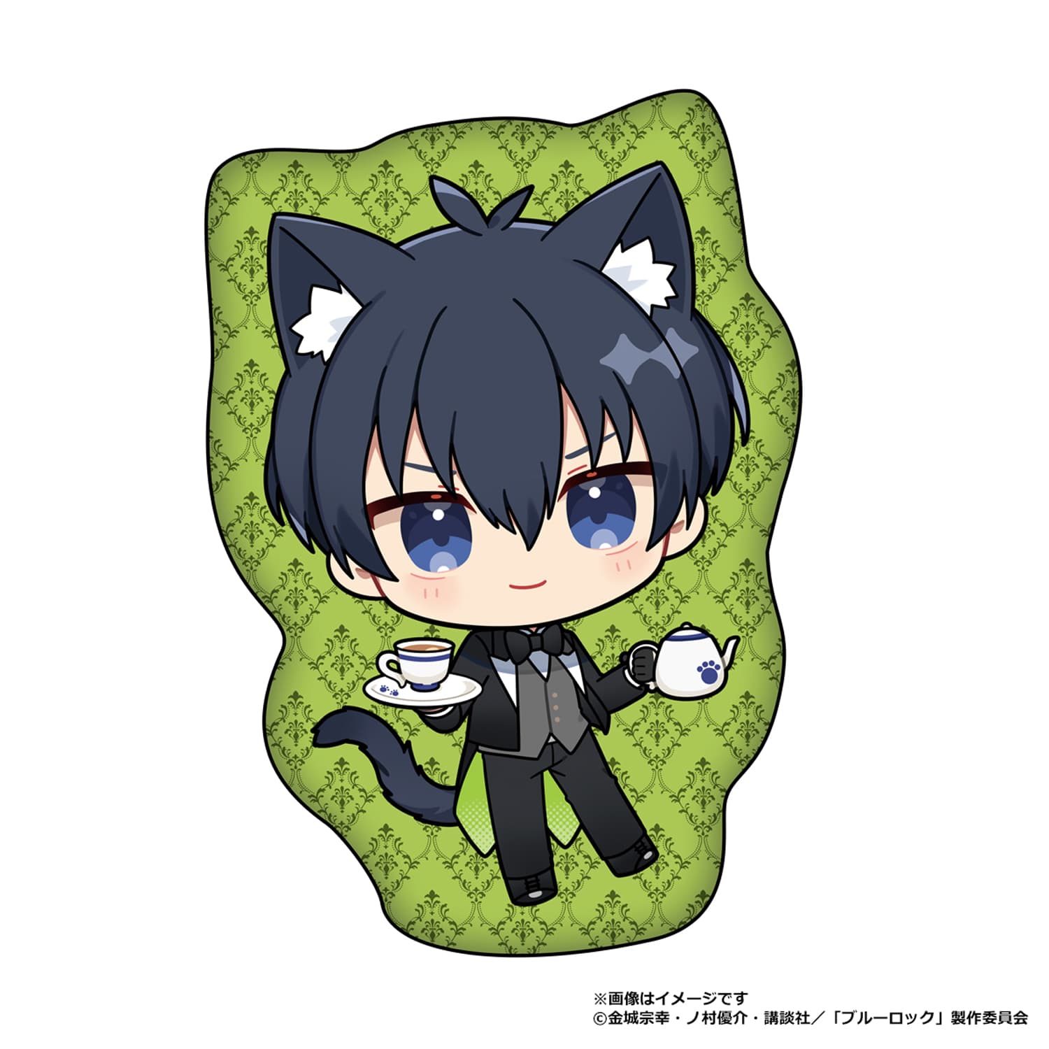 ブルーロック ふわふわダイカットクッション 潔 世一(ねこ執事)